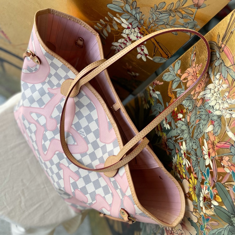 π Louis Vuitton Neverfull Damier Azure Tahitienne Ltd Edition RARE - Picture 10 of 17